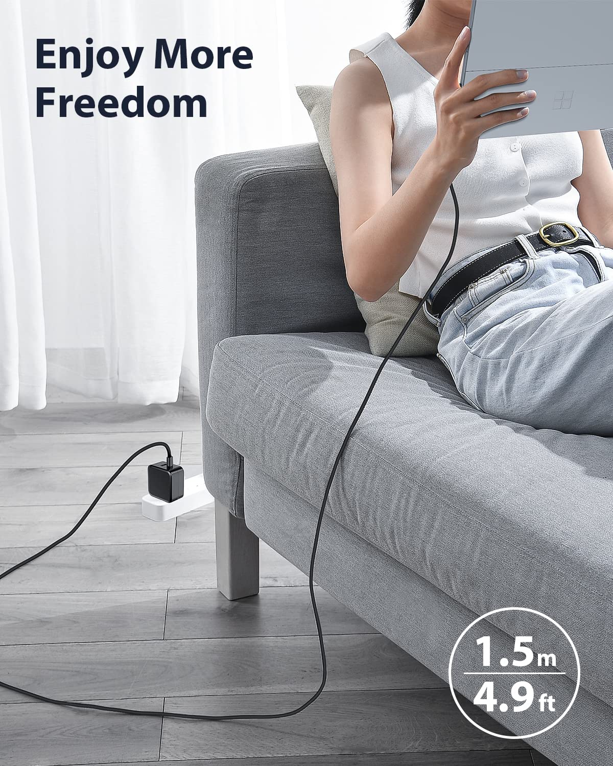 USB C Ladegerät 65 W mit Surface Ladekabel Kompatibel mit Surface Pro 9/8/7/6/5/4/3/2017 Surface Go/Laptop/Book 2-Port Surface Ladegerät