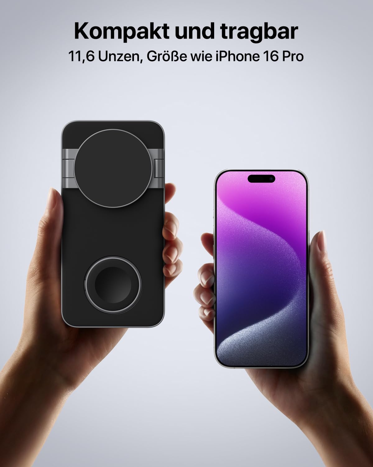 Induktive Ladestation Kompatibel mit Magsafe Ladegerät,QTlier 3 in 1 iPhone Ladestation für 15/14/13/12 Serie,30W Wireless Charger für Apple Watch 8/7/6/5/4/3/2/SE und AirPods 3/2/Pro (Tief Schwarz)